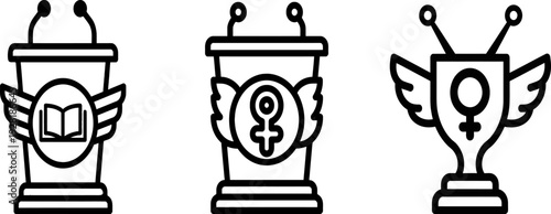 Empowering women's day trophies for equality and achievement