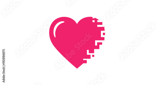 Broken Heart Icon with Puzzle Pieces.