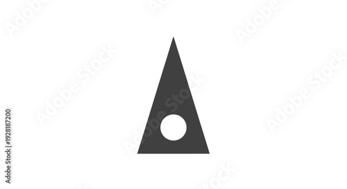 Black Triangle Shape with Circular Cutout.