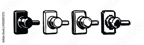 Set of Door Knob Vector Icons in Different Styles