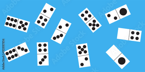 Domino tiles on blue background eps 10.