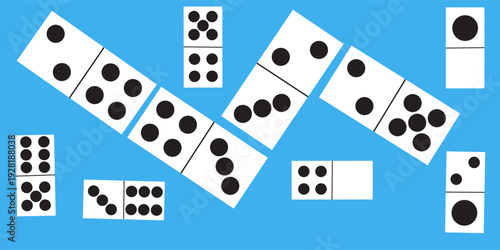 Domino tiles on blue background eps 10.