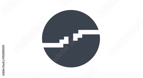 Dark Circle with White Line Break.