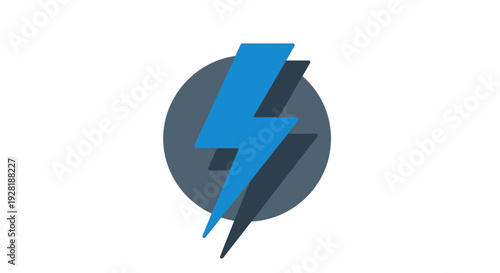 Electricity blue lightning bolt icon.
