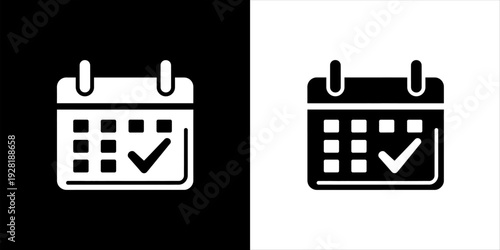 Versatile calendar icon with checkmark, perfect for confirmed appointments and event planning