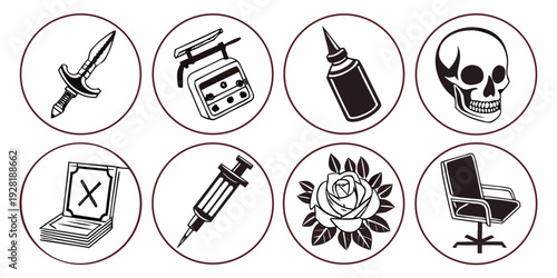 A collection of icons representing various outdoor activities and nature elements Vector