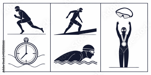 Illustrations of various activities and their corresponding time durations Vector