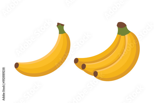 A banana vector illustration of two bunches on a plain background