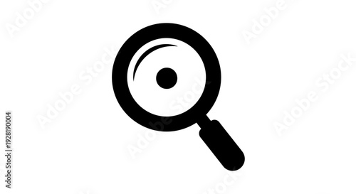 Magnifying glass icon closeup view.