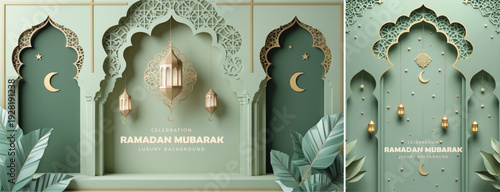 elegant islamic ramadan celebration background, Ramadhan kareem background for banner & social media template	