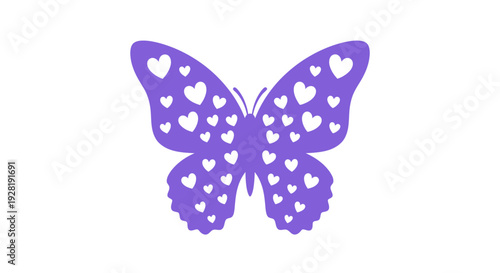 Purple Butterfly with Heart Shaped Patterns.