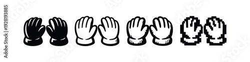 Cupped Hands Gesture Icons Set - Prayer or Holding Symbol in Various Styles
