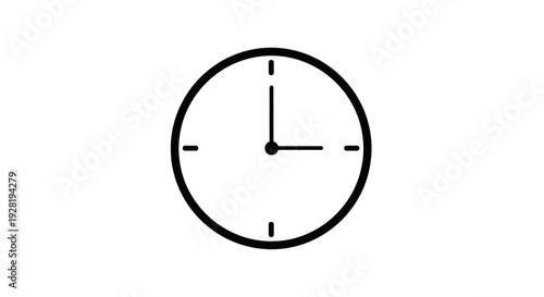 Simple Analog Clock Face Closeup.