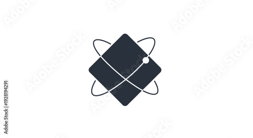 Simple Atom Logo Design Element.