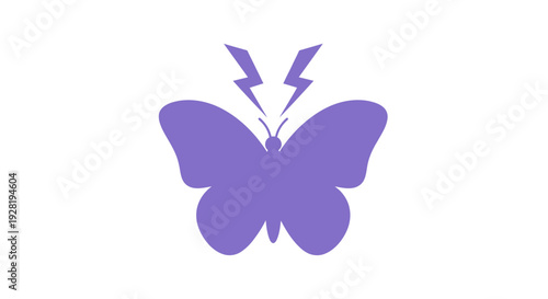 Purple Butterfly with Lightning Bolt Antennae.