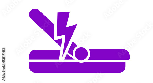 Purple Electric Shock Icon Graphic Illustration.
