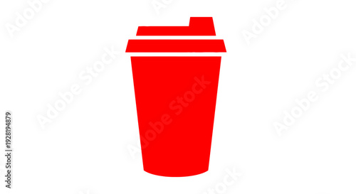 Red Disposable Coffee Cup Container.