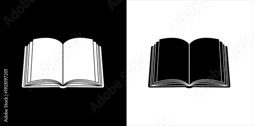 Elegant Open Book Icon Representing Knowledge, Learning, and Educational Concepts for Digital Design