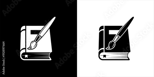 Modern Graphic Art and Education Icon Representing Creativity and Learning Concepts