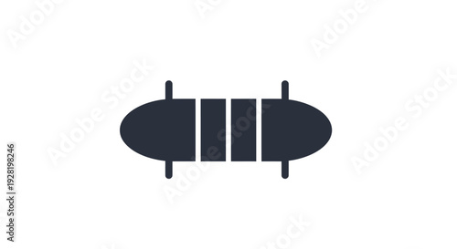 Simple Black Pill Icon on White.