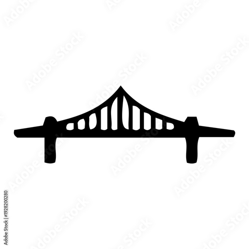 Minimalist Black Bridge Silhouette Icon