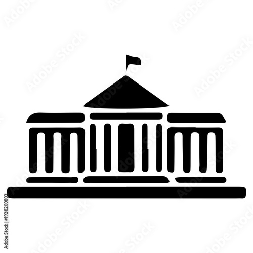 Government Building Icon Silhouette