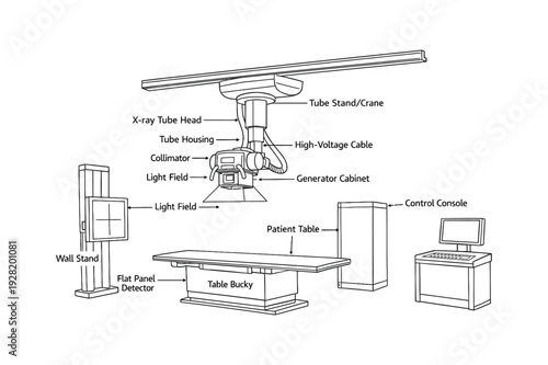 Xray Radiography Room Equipment Layout Diagram