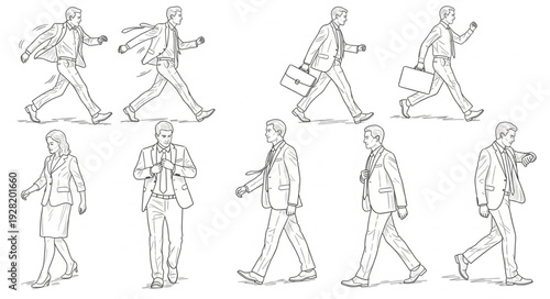 Man Walking with Various Items.