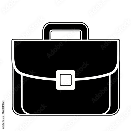Briefcase icon with handle and clasp  office bag symbol