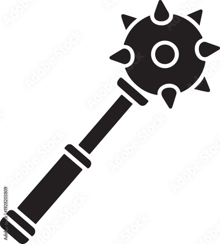 Mace icon on white background icon White background

