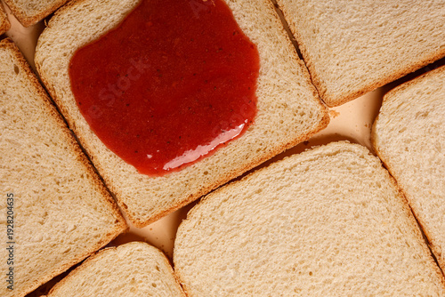 Delicious toast with strawb...