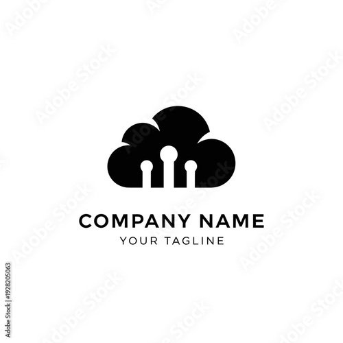 Cloud Computing Logo Template Design Element.