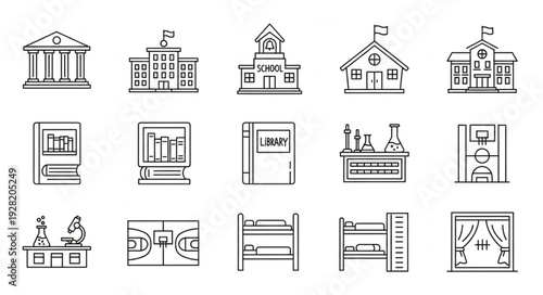 Collection of Simple Building Icons.