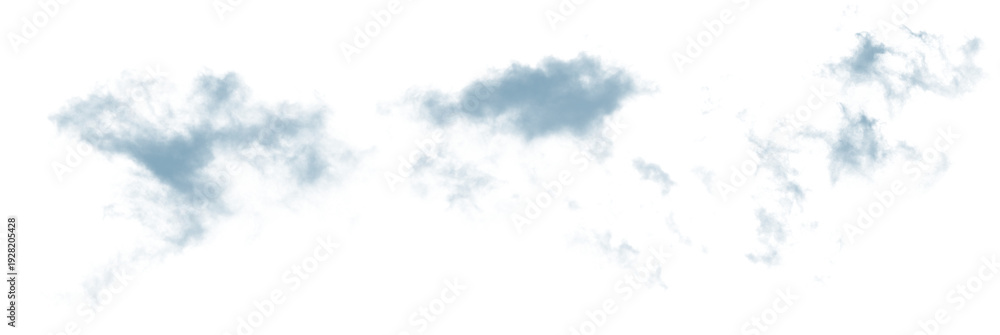 Obraz premium Bluetinted clouds on a transparent background isolated on transparent background