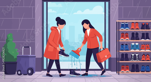 Two Women Shopping Together in Store.