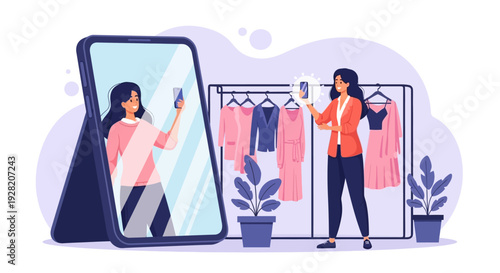 Woman Shopping Online on Mobile Phone.