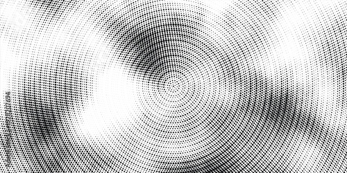Digital Concentric ripple circles with dotted sound wave rings forming a dynamic radial composition. background design