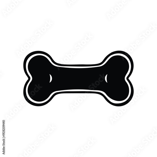 Dog food bone shape biscuit silhouette icon vector flat design.