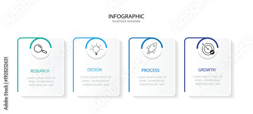 Vector infographic design with 4 options or steps for business concept vector illustration
