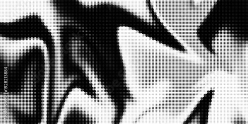 Grunge halftone gradient background. Faded grit noise texture. White and black sand wallpaper. Retro pixelated backdrop. Anime or manga style comic overlay. Vector graphic design textured template