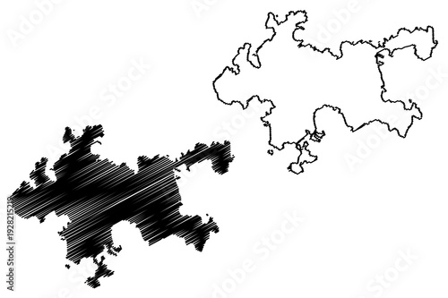 Ojika island (Japan, East Asia, Japanese archipelago) map vector illustration, scribble sketch Ojika map