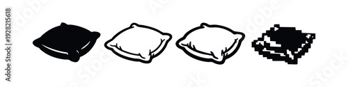 Soft Cushion or Pillow Icons Set