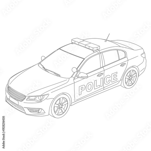 Police Car With Rooftop Lights