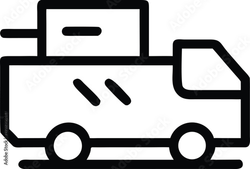 Commercial Delivery Truck Transporting Packages for Efficient Logistics Services