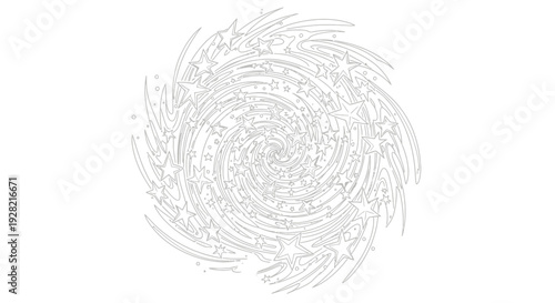 Spiral Star Swirl Cosmic Wave Design Logo Vector Graphic