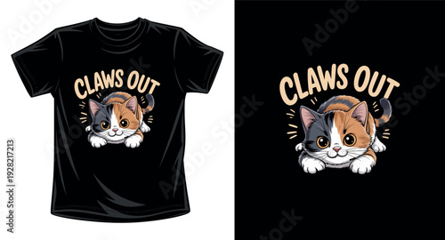 Cat graphic vector art t-shirt design print template