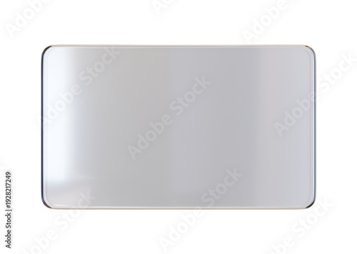 Transparent glass plate panel with reflection isolated on transparent background. 3D render.