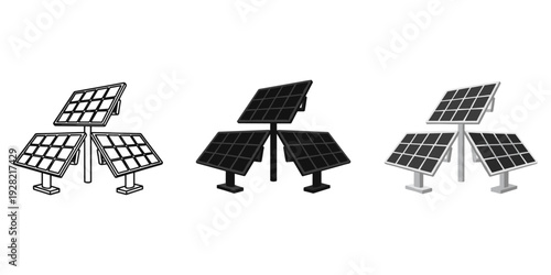 Solar panel systems with multiple panels on adjustable mounts in various styles