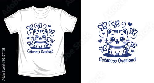 Cat graphic vector art t-shirt design print template
