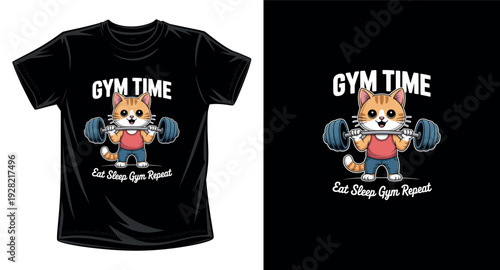 Cat graphic vector art t-shirt design print template